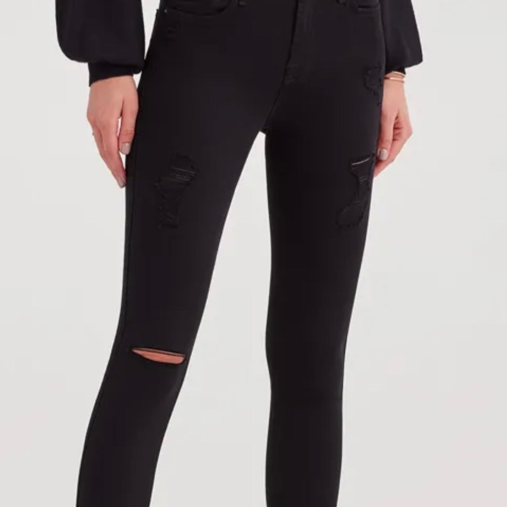 Lightly Distressed Black Skinny Jeans